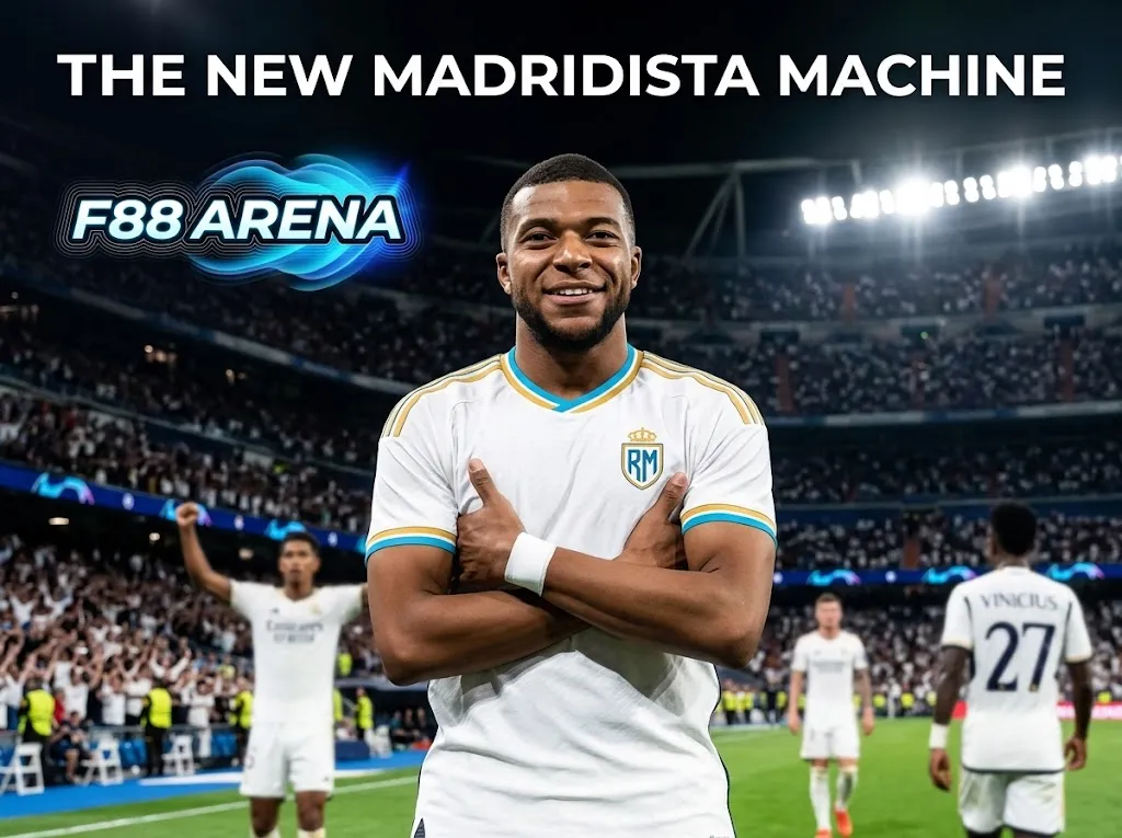 คีเลียน เอ็มบัปเป้ นักเตะที่ดีที่สุดในโลก 2025-2026 ฉลองประตูในชุด Real Madrid ที่สนาม Santiago Bernabéu